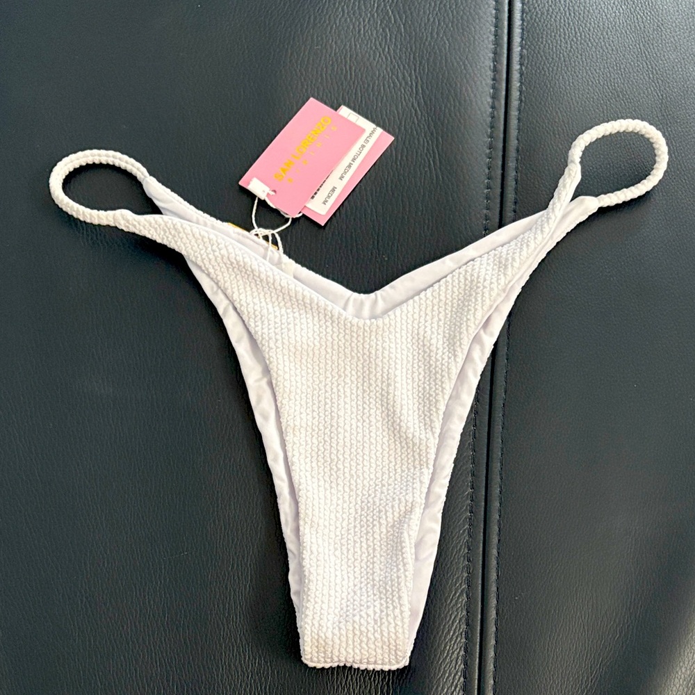 White San Lorenzo Bikini Bottom in Medium